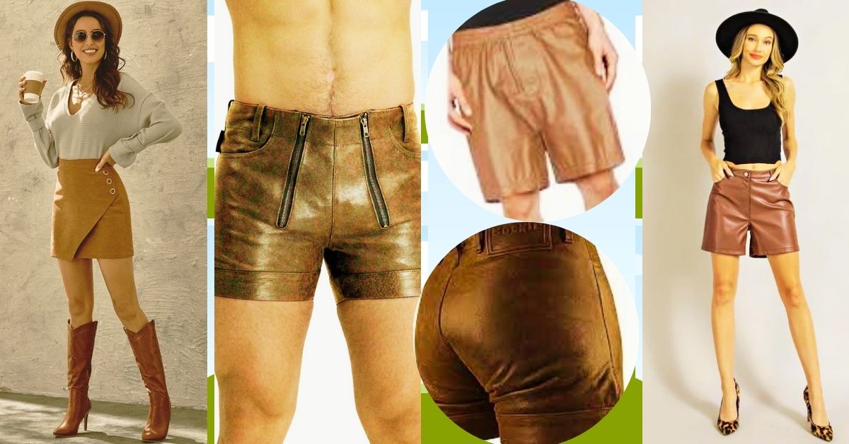 Brown Leather Shorts