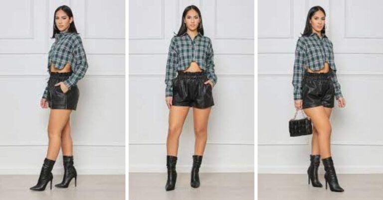 Black Leather Shorts Outfit Ideas for Ladies