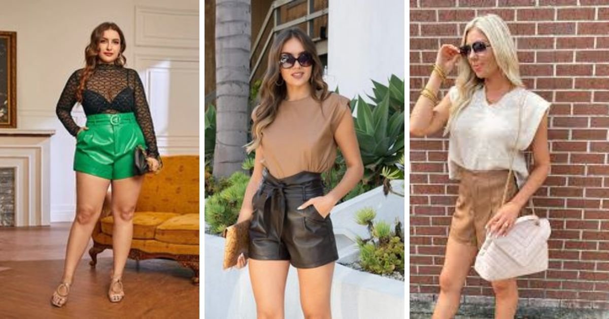 High Waisted Faux Leather Shorts for Women - Leather Shorts