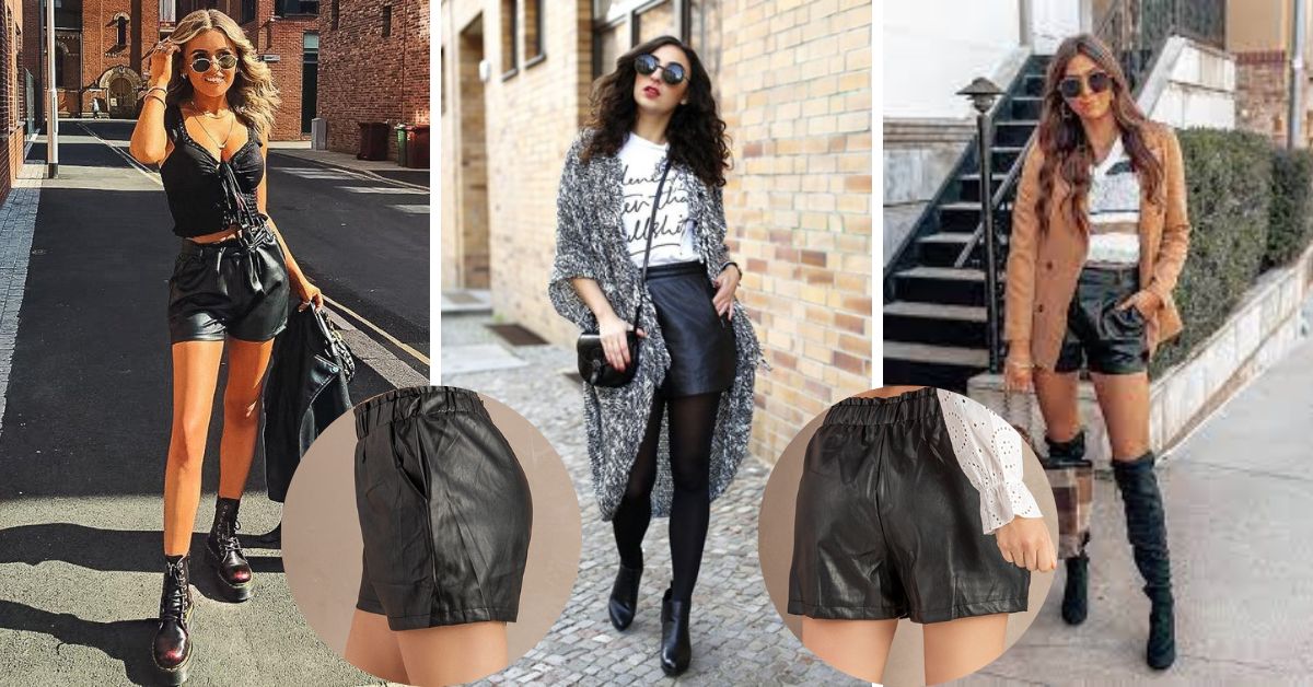 Black Faux Leather Shorts like Pro