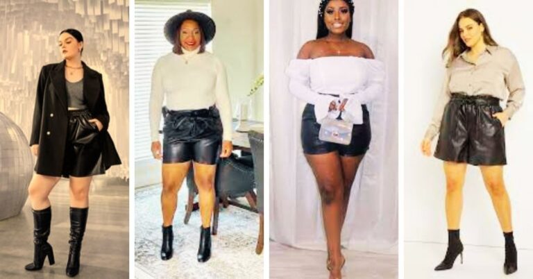 High-Waisted Black Leather Shorts