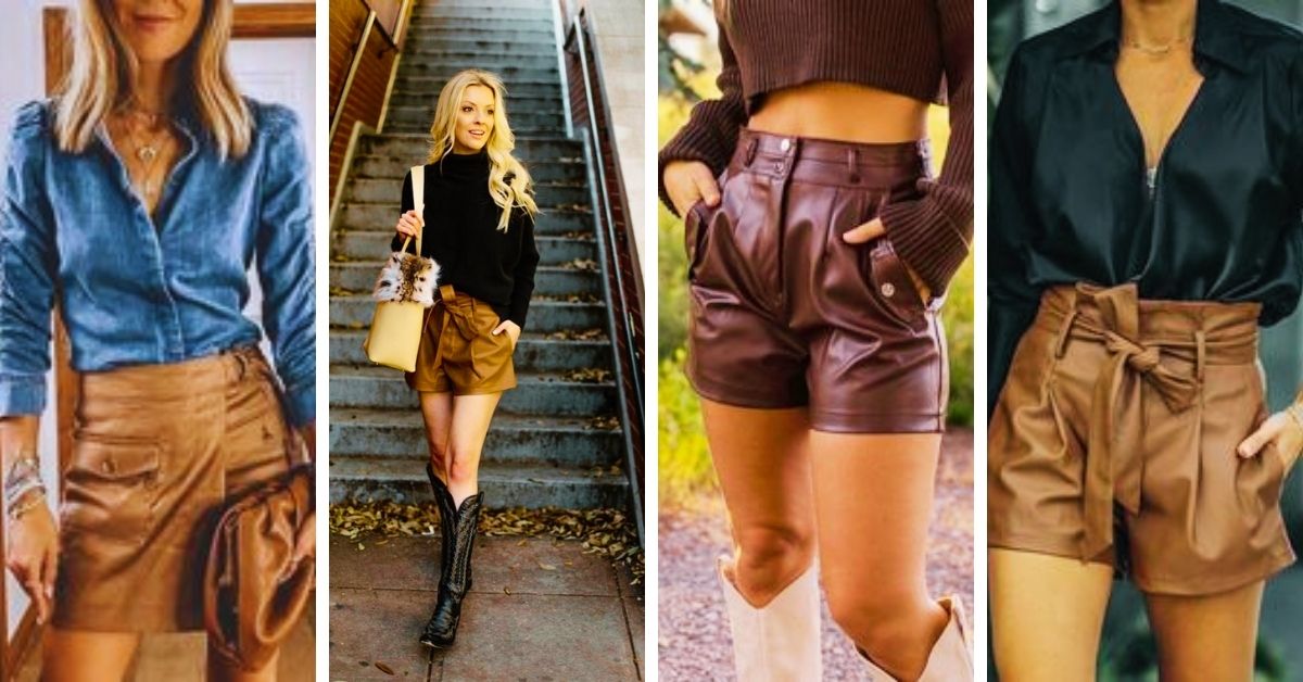 How to style brown leather shorts