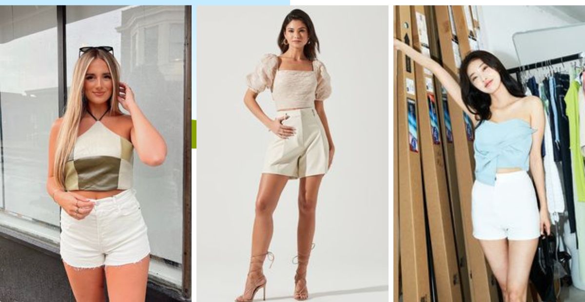 White Leather Shorts for Women
