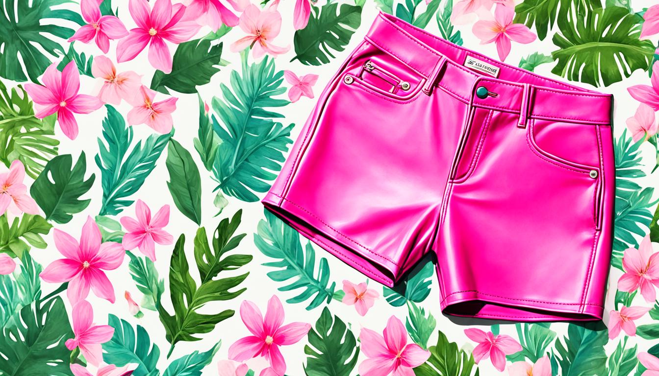 Pink Leather Shorts