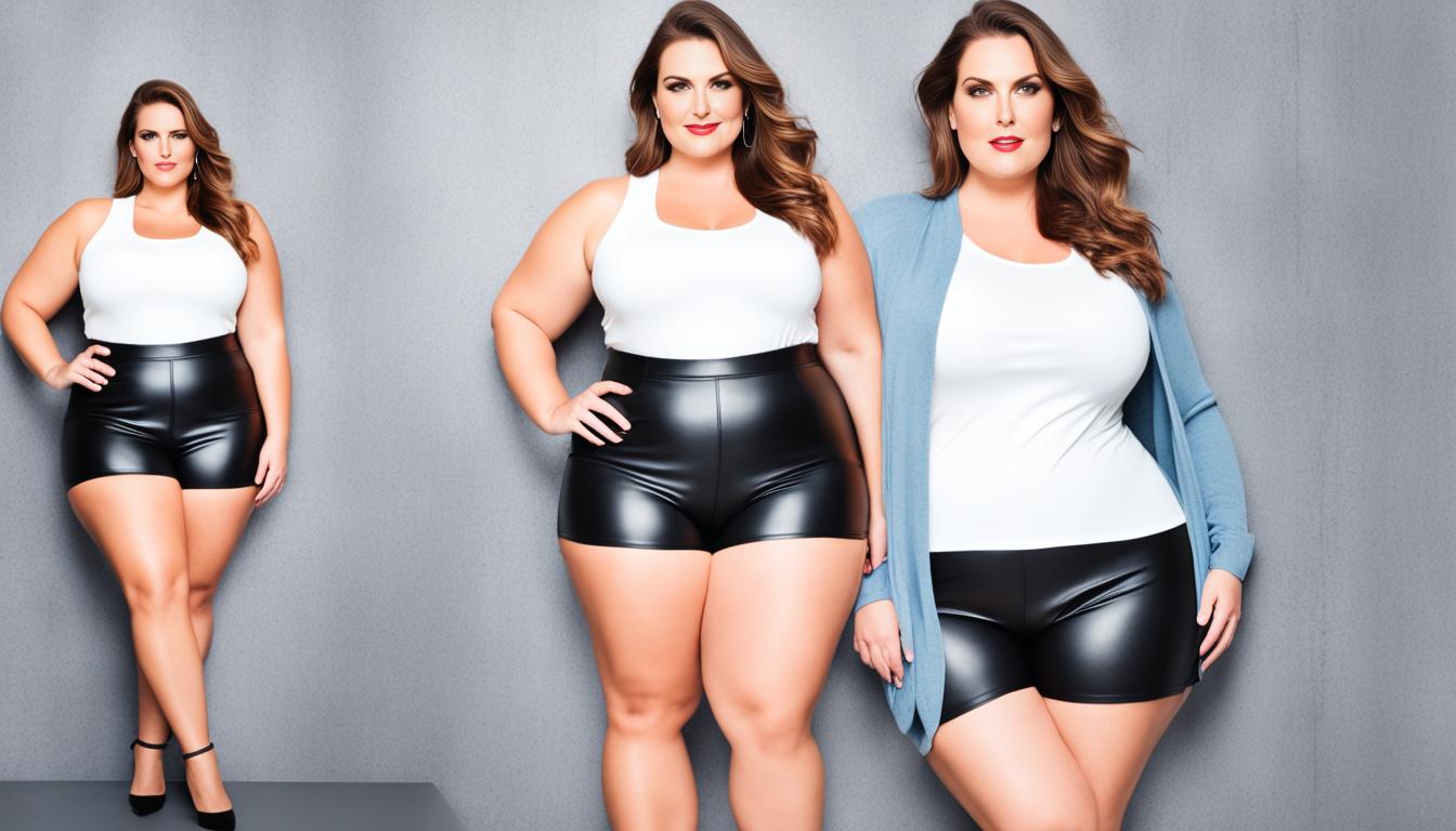 Plus Size Leather Shorts